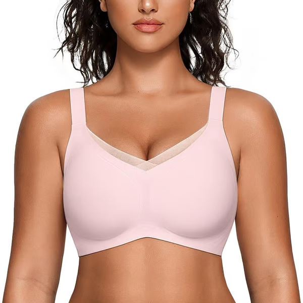 🎁Último día 49% de descuento💖Sujetador de malla cruzado con escote en V sin aros para mujer