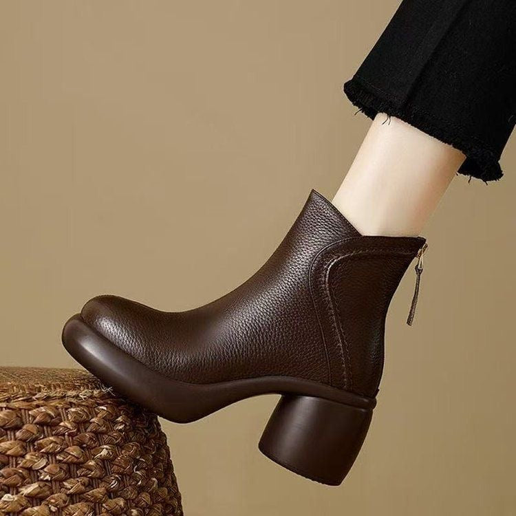 Botín Retro Piel para Mujer Plataforma