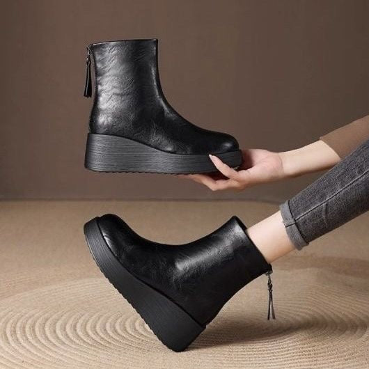 Botines de Piel Suave con Plataforma