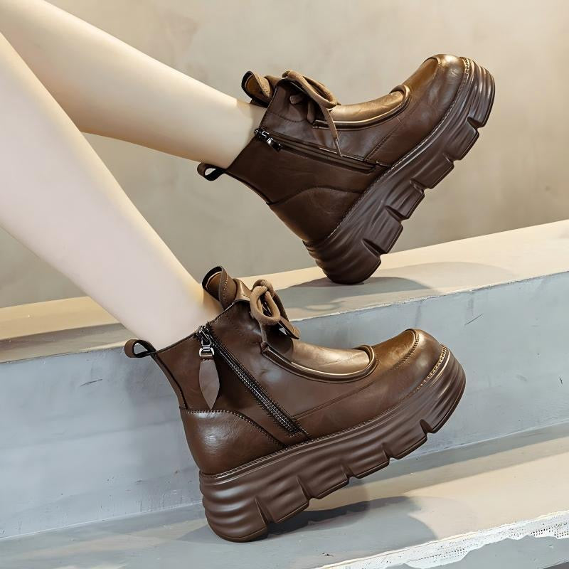 Botines Martin casuales con cordones y cremallera