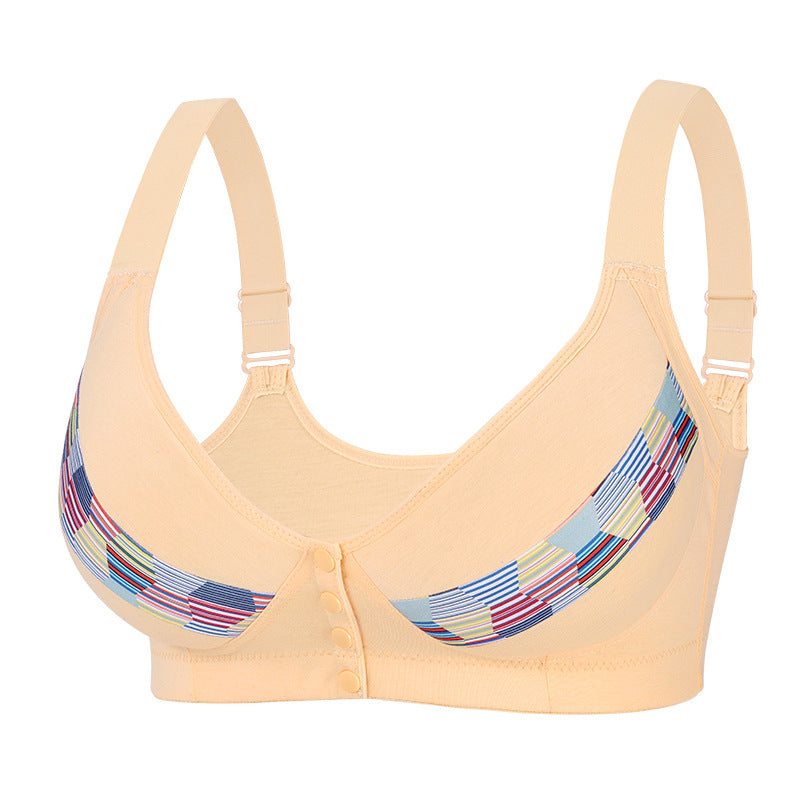 🔥Compre 1 y llévese 2 paquetes:Sujetador con botones delanteros estampados y sin aros