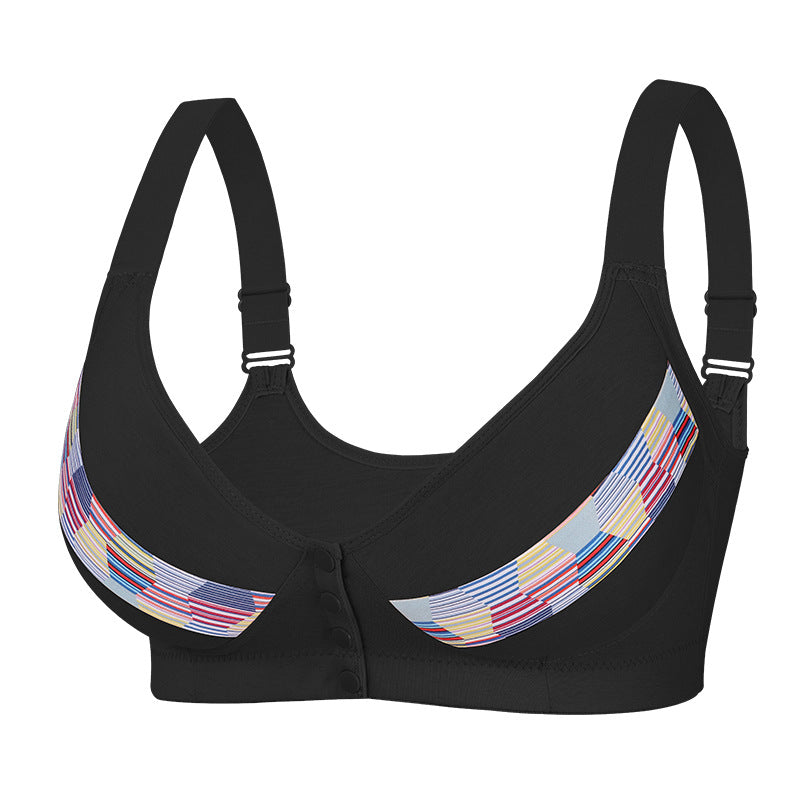 🔥Compre 1 y llévese 2 paquetes:Sujetador con botones delanteros estampados y sin aros