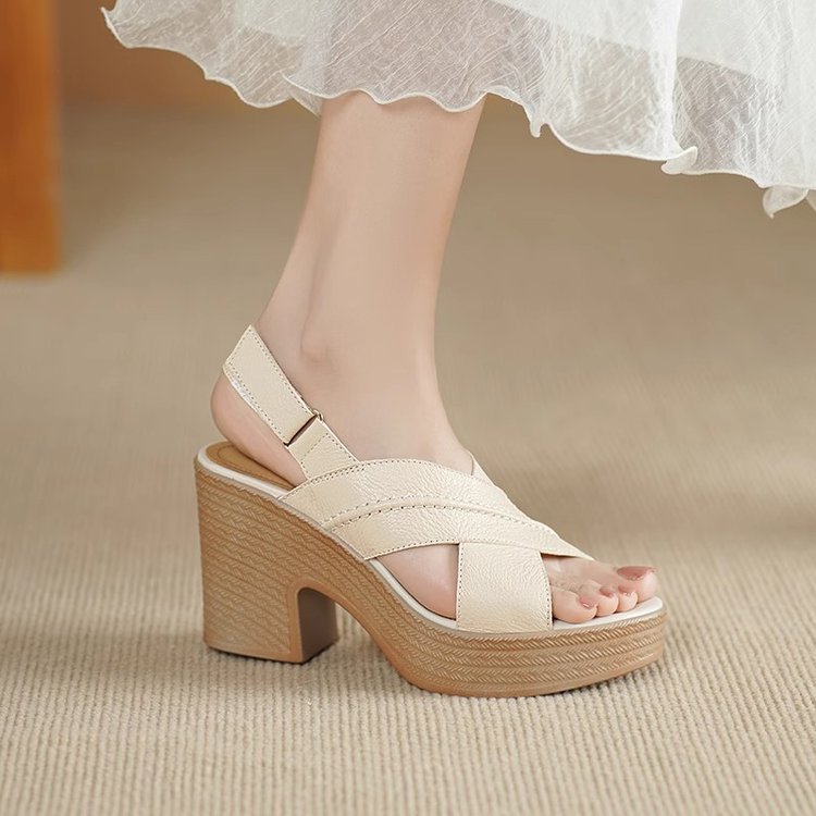 Sandalias de tacón alto con plataforma y punta abierta-G