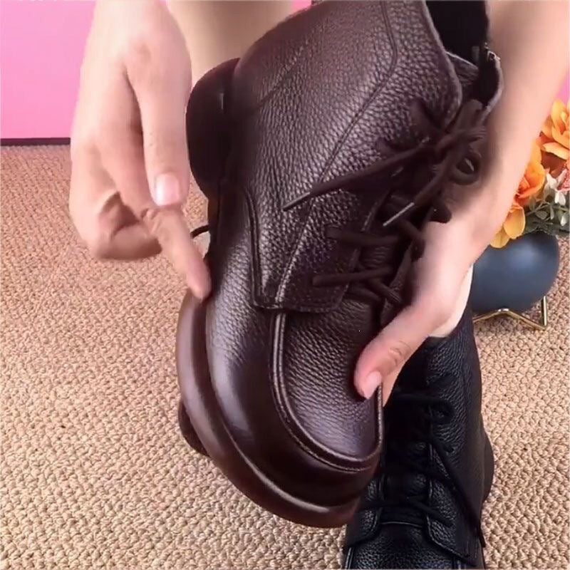 Botines cómodos de piel auténtica para mujer
