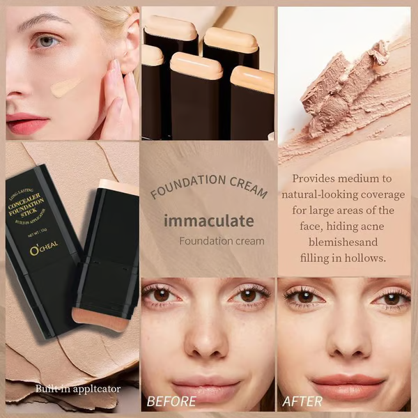 💥Compra 1 y llévate 1 gratis💥- Dual-Ended Eraser Foundation Stick: Conceal & Highlight