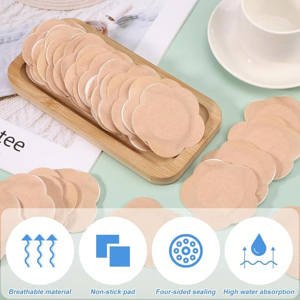 30 parches autoadhesivos de aceite de ricino para el ombligo, de tela spunlace desechable orgánica, absorbentes con algodón (sin aceite) (color piel)