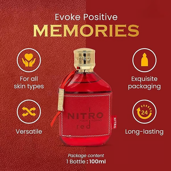 🎁Último día: 49 % de descuento en Dumont Nitro Red para hombre, 3.4 oz, Eau de Parfum Spray
