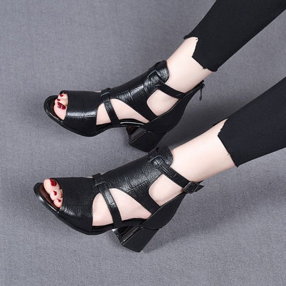 Sandalias de verano con tacón de bloque