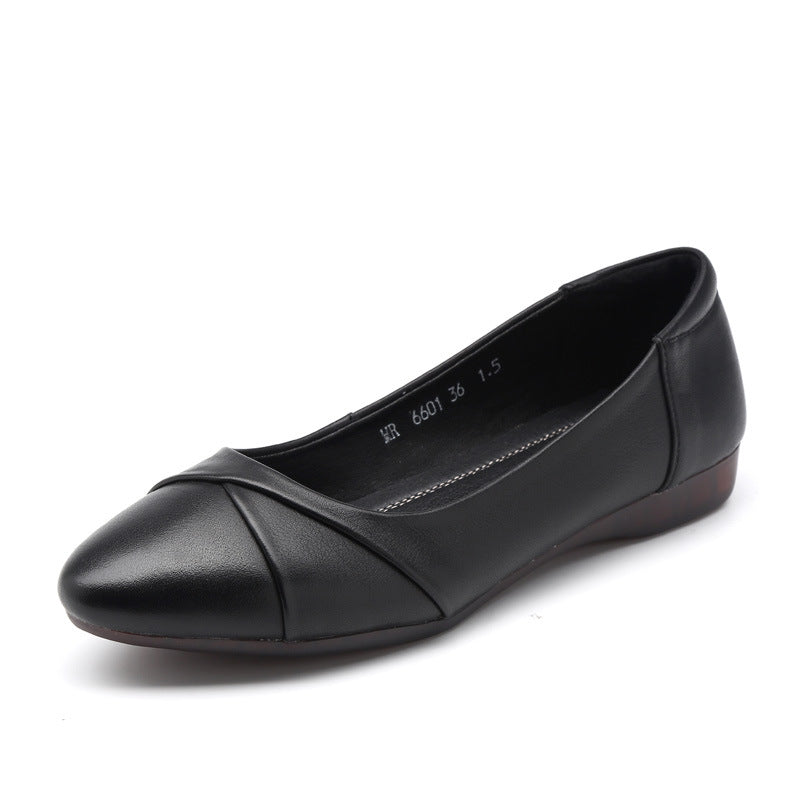 Zapatos para mujer de piel suave con suela de goma flexible y cómoda