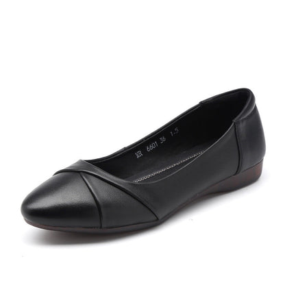 Zapatos para mujer de piel suave con suela de goma flexible y cómoda