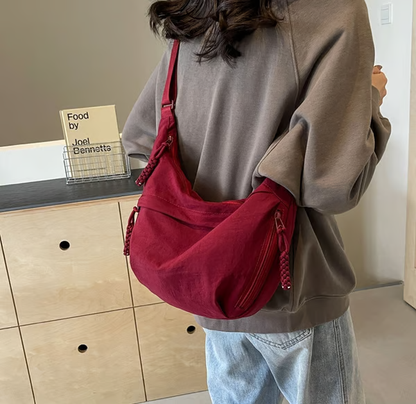 Venta directa de diseñador👜Bolso bandolera hobo de nailon liso para mujer