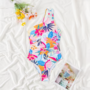 🔥Último día 49% de descuento - Traje de baño de una pieza con un hombro descubierto🏖️