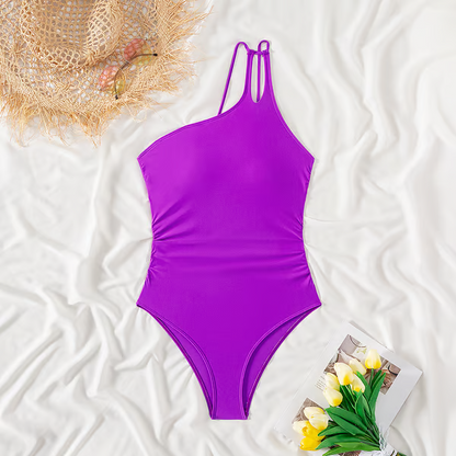 🔥Último día 49% de descuento - Traje de baño de una pieza con un hombro descubierto🏖️