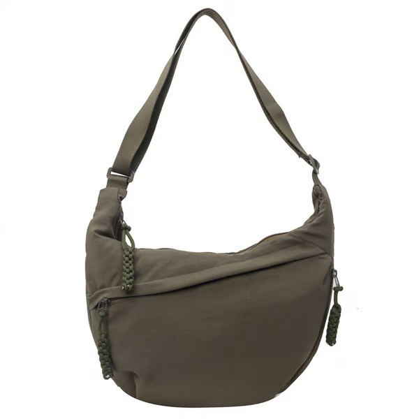 Venta directa de diseñador👜Bolso bandolera hobo de nailon liso para mujer