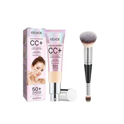 🔥Último día 49% de descuento - CC+ Cream Illuminator SPF50 con Luxe Brush Makeup