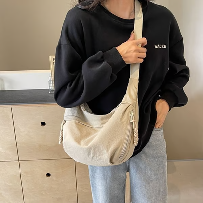 Venta directa de diseñador👜Bolso bandolera hobo de nailon liso para mujer