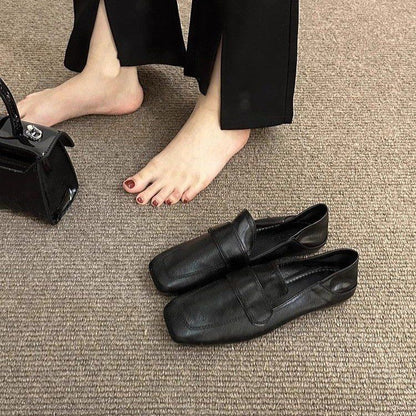 Mocasines de punta cuadrada, cómodos todo el día