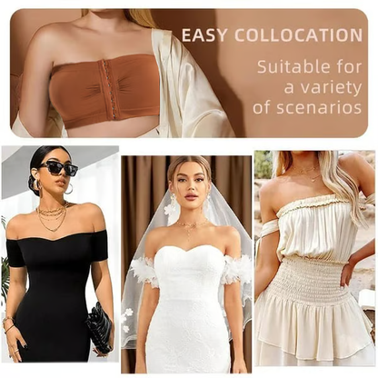🎁Último día: ¡Compra 1 y llévate 3 paquetes!🔥 Sujetador bandeau antideslizante de soporte completo