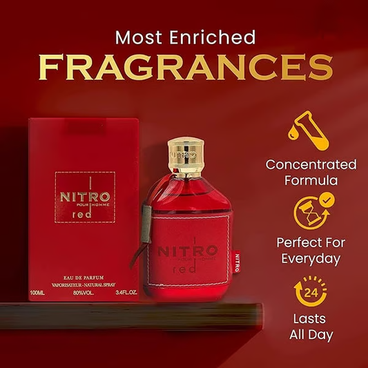 🎁Último día: 49 % de descuento en Dumont Nitro Red para hombre, 3.4 oz, Eau de Parfum Spray