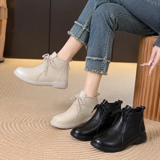 Botines de Piel para Mujer con Textura Natural y Diseño Elegante