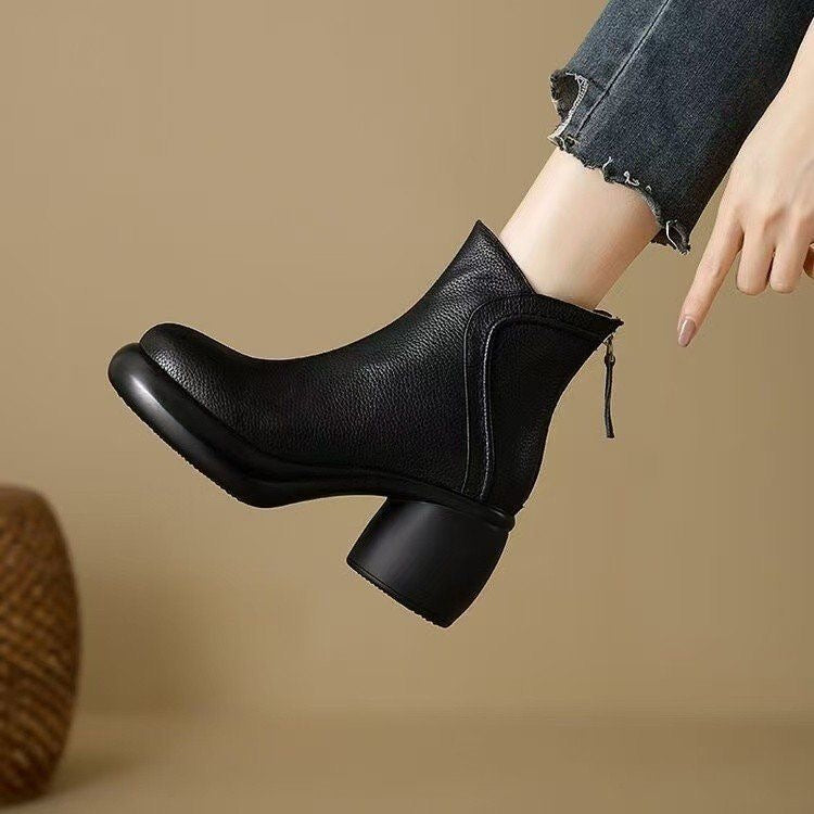 Botín Retro Piel para Mujer Plataforma