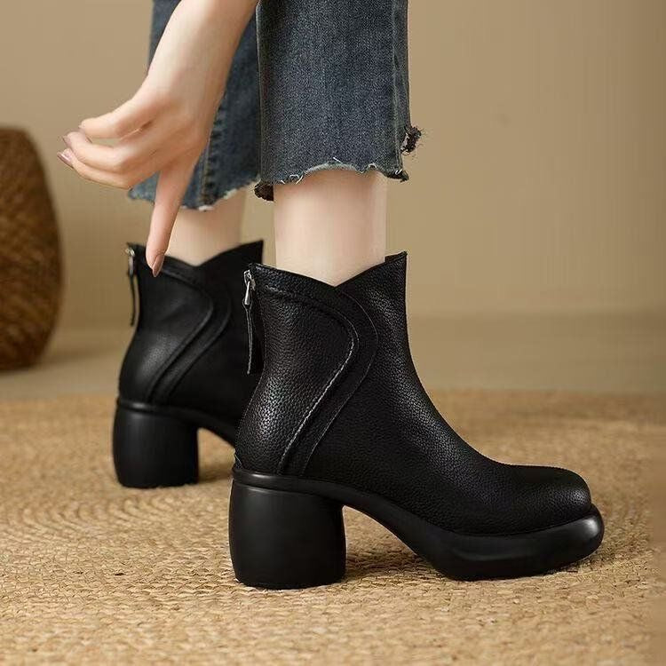 Botín Retro Piel para Mujer Plataforma