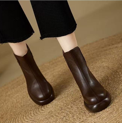 Botín Retro Piel para Mujer Plataforma