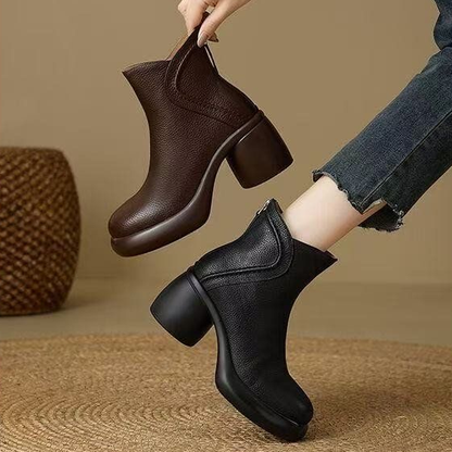 Botín Retro Piel para Mujer Plataforma
