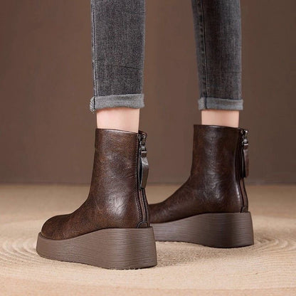 Botines de Piel Suave con Plataforma