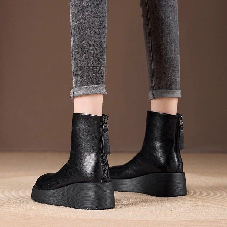Botines de Piel Suave con Plataforma