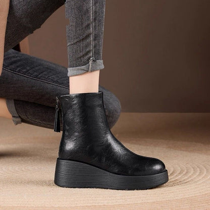 Botines de Piel Suave con Plataforma