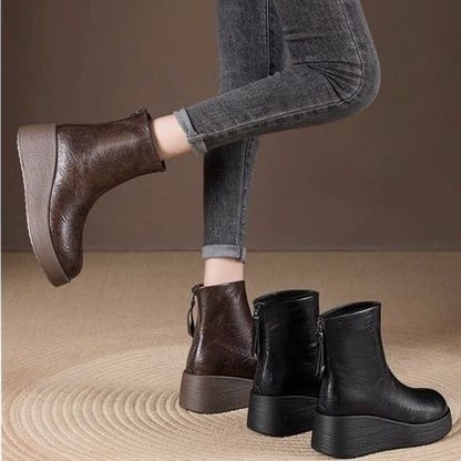 Botines de Piel Suave con Plataforma