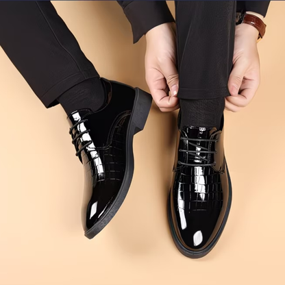 Zapatos de cuero para hombre con estampado de cocodrilo