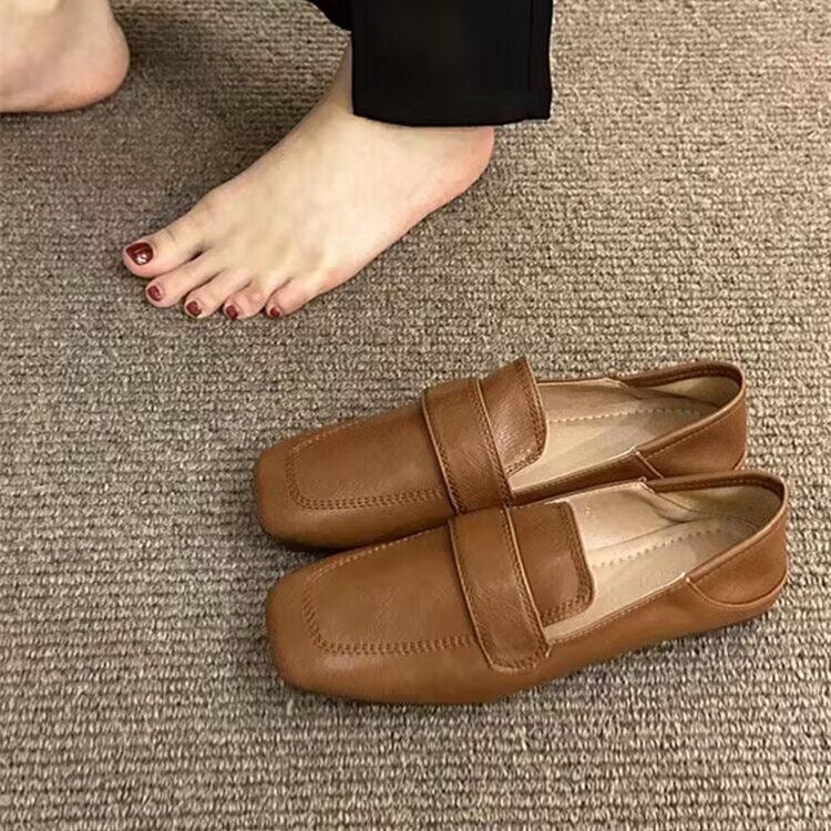 Mocasines de punta cuadrada, cómodos todo el día