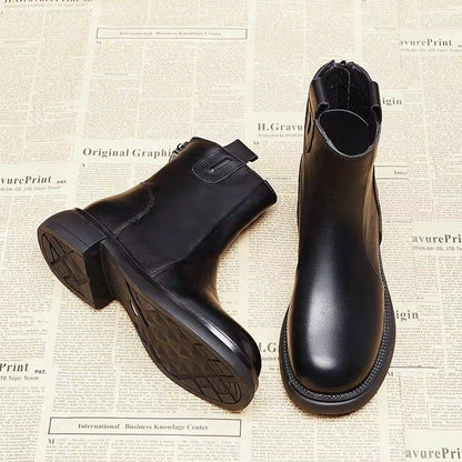 Botines cortos de tacón bajo para uso diario en otoño e invierno