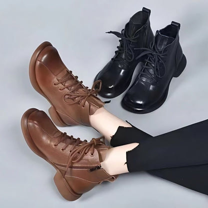 Botines de Textura Suave con Cordones