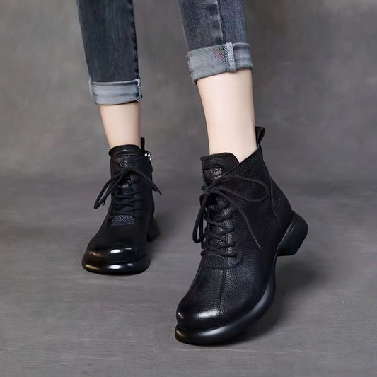 Botines de Textura Suave con Cordones