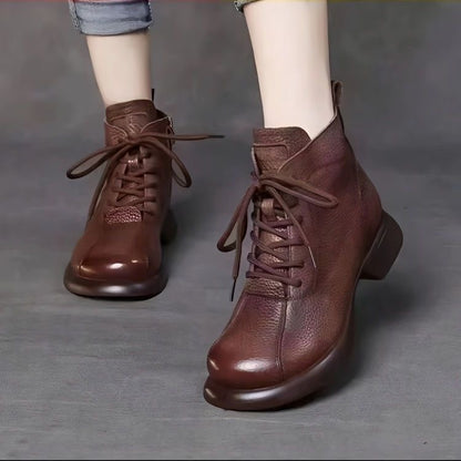 Botines de Textura Suave con Cordones