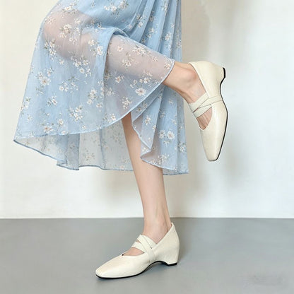 Zapatos casuales elegantes, tacón interno para mayor altura