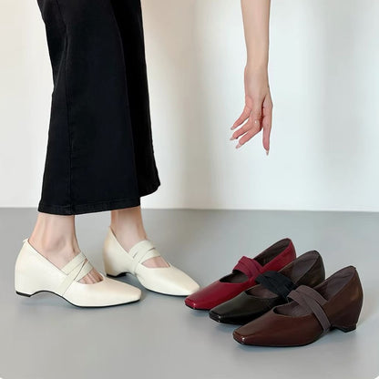 Zapatos casuales elegantes, tacón interno para mayor altura