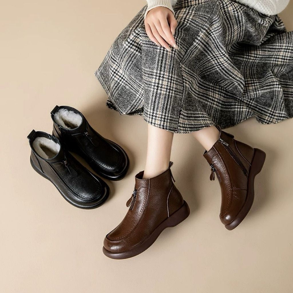 Botines de Piel Genuina para Mujer, Diseño Clásico y Elegante
