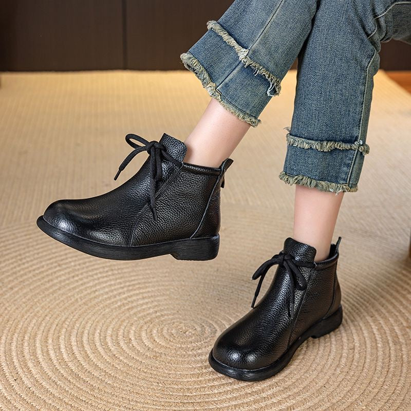Botines de Piel para Mujer con Textura Natural y Diseño Elegante