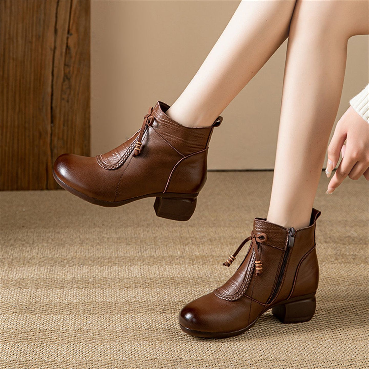 Botines cómodos de tacón bloque para mamá