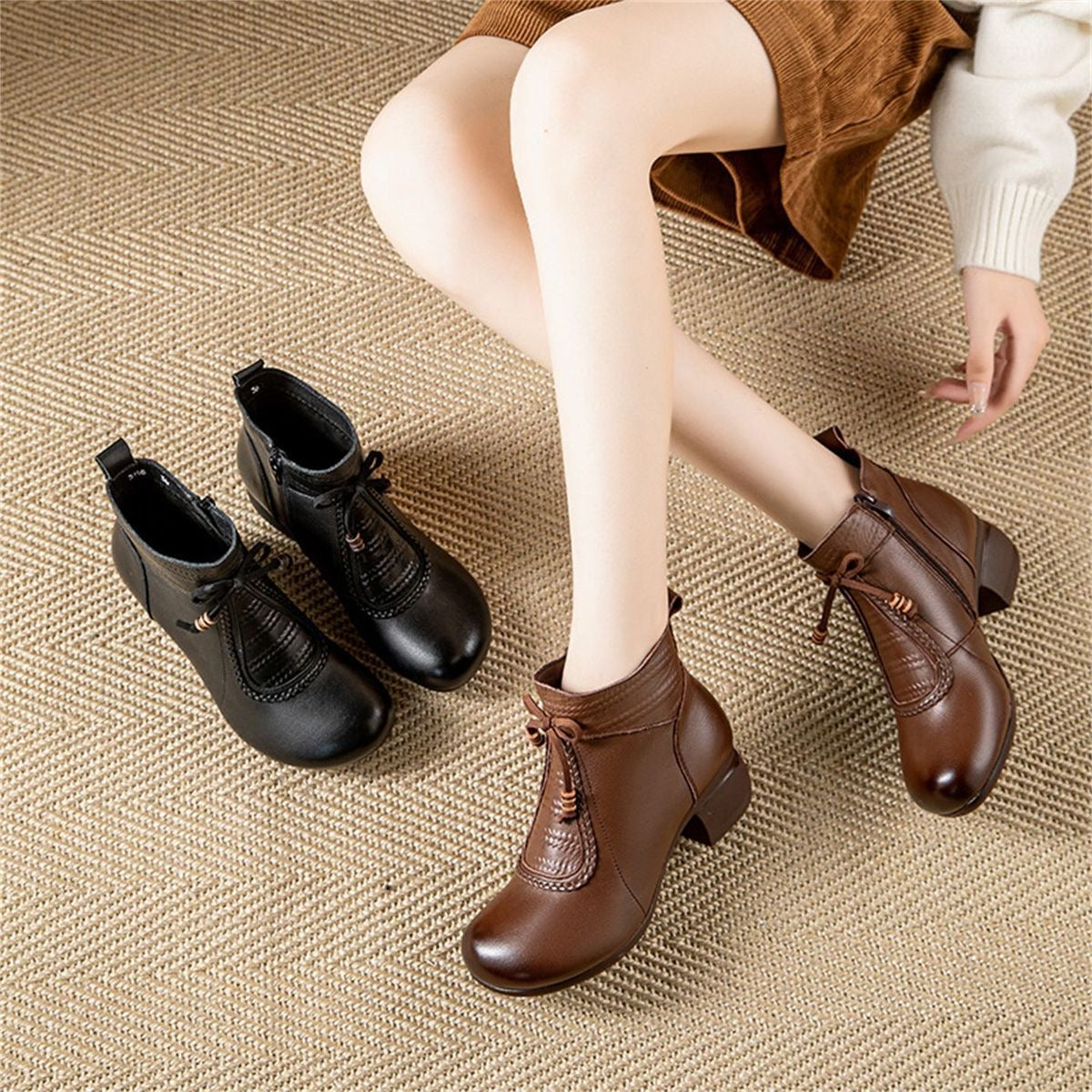 Botines cómodos de tacón bloque para mamá