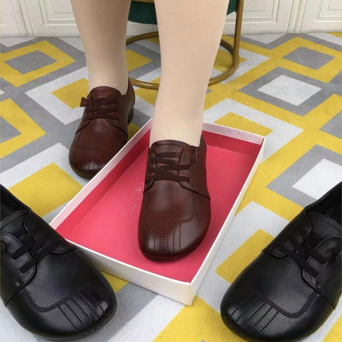Zapatos de piel para mujer con acabado mate