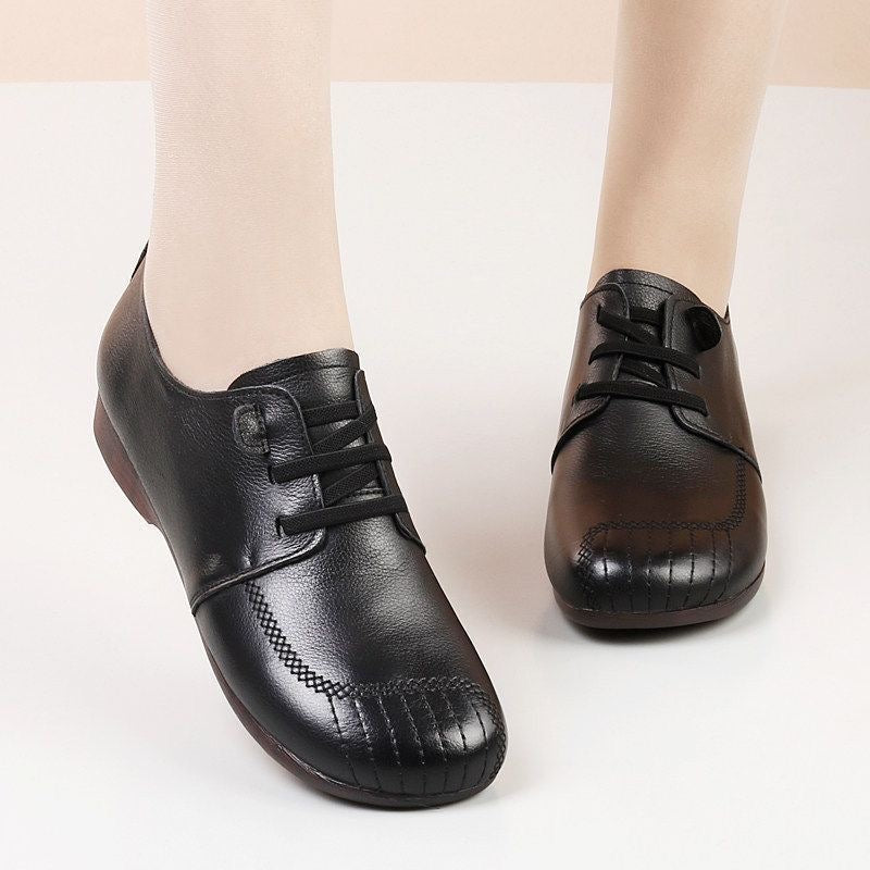 Zapatos de piel para mujer con acabado mate