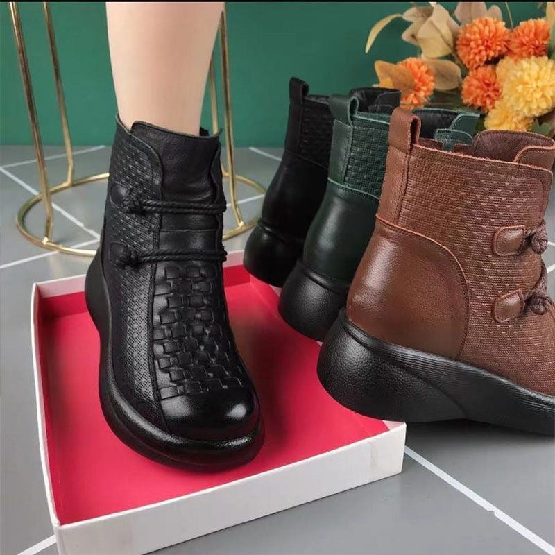 Botines de plataforma con cremallera lateral para mujer