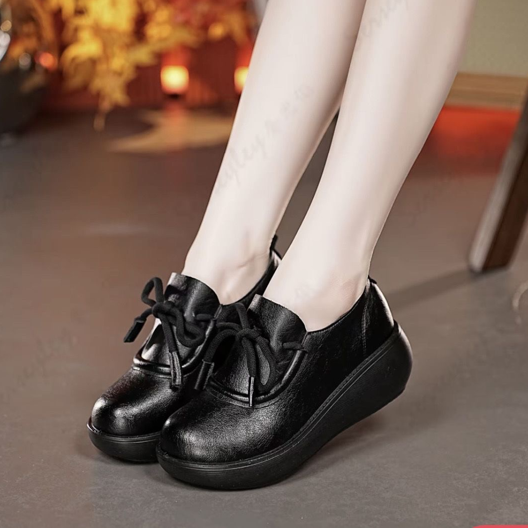 Zapatos de piel cómodos con suela gruesa