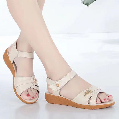 Sandalias de suela blanda de piel de vaca