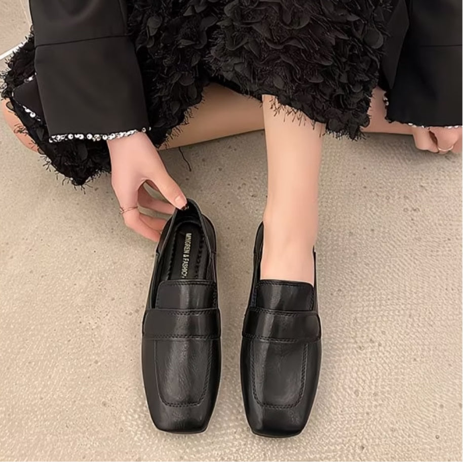 Mocasines de punta cuadrada, cómodos todo el día